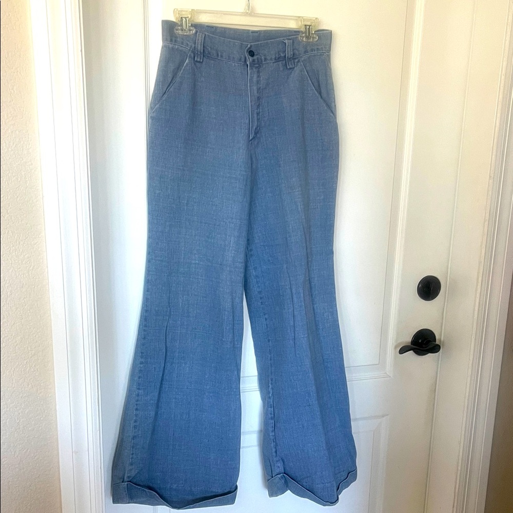 Vintage 1970s Old Town Chambrey high waisted wide leg jeans